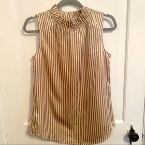 Banana Republic high ruffle collar stripe tank NWT